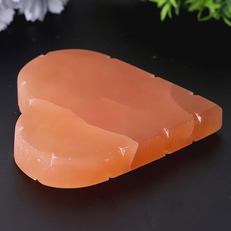 5" Peach Selenite Heart Shape Carving Wholesale Crystals