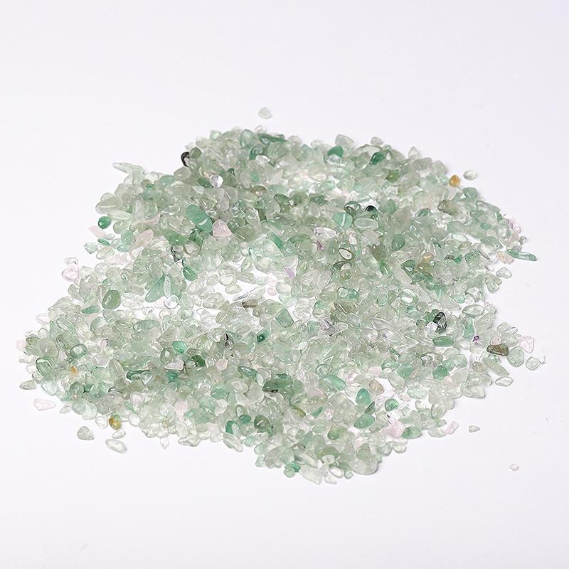 0.1kg Different Size Natural Green Strawberry Quartz Chips Crystal Chips for Decoration Wholesale Crystals