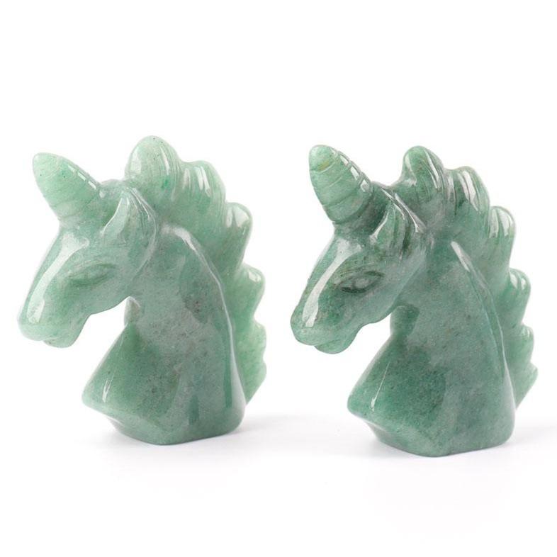 2" Green Aventurine Crystal Carving Unicorn Wholesale Crystals