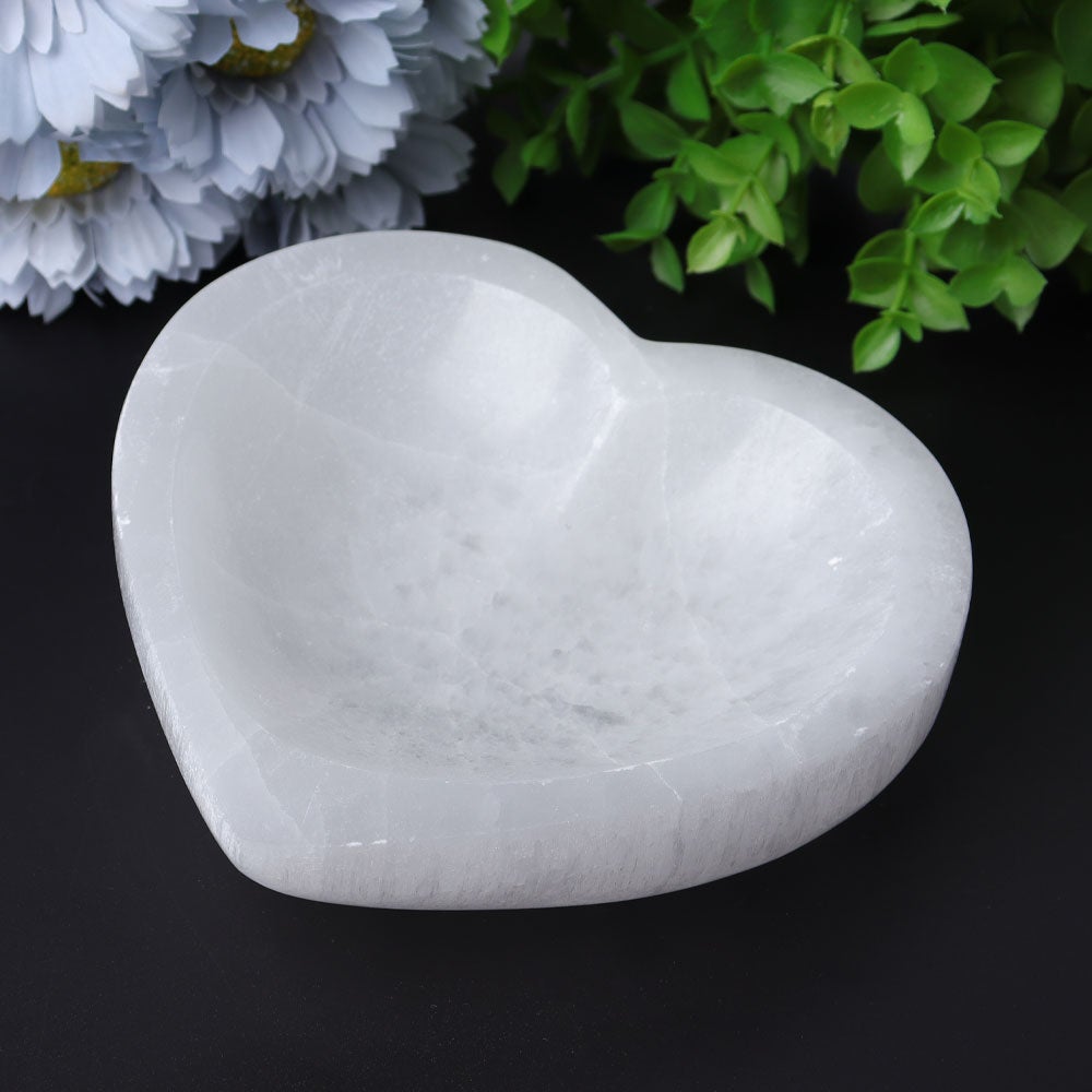 4.5" Selenite Heart Shape Bowl Wholesale Crystals