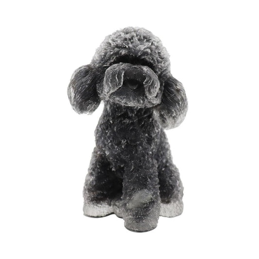 Resin Dog Figurines with Black Obsidian Gravel Toy Poodle for Kids Gifts Wholesale Crystals