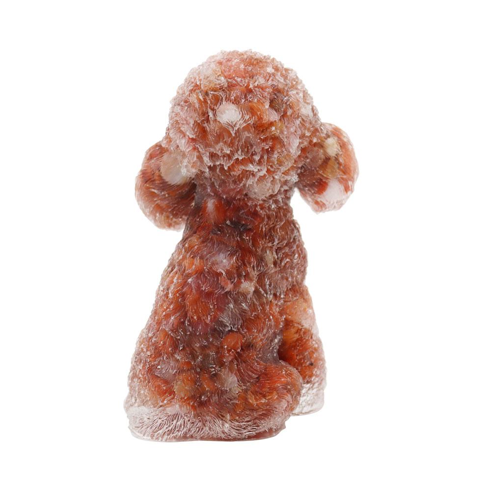 Resin Dog Figurines with Carnelian Gravel Toy Poodle for Kids Gifts Wholesale Crystals