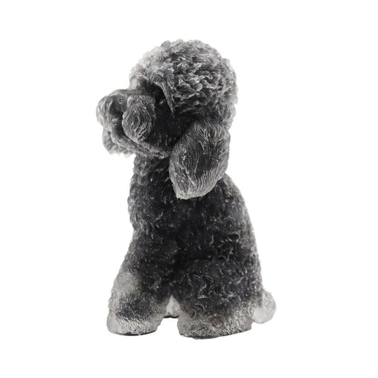 Resin Dog Figurines with Black Obsidian Gravel Toy Poodle for Kids Gifts Wholesale Crystals