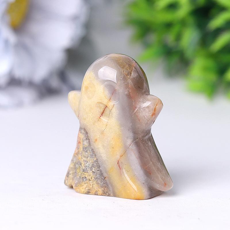 2" Crazy Agate Ghost Crystal Carving for Halloween Wholesale Crystals