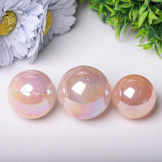 0.25kg Aura Rose Quartz Crystal Sphere Wholesale Crystals