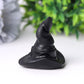 2" Black Obsidian Witch Hat Crystal Carving Halloween Gift Wholesale Crystals