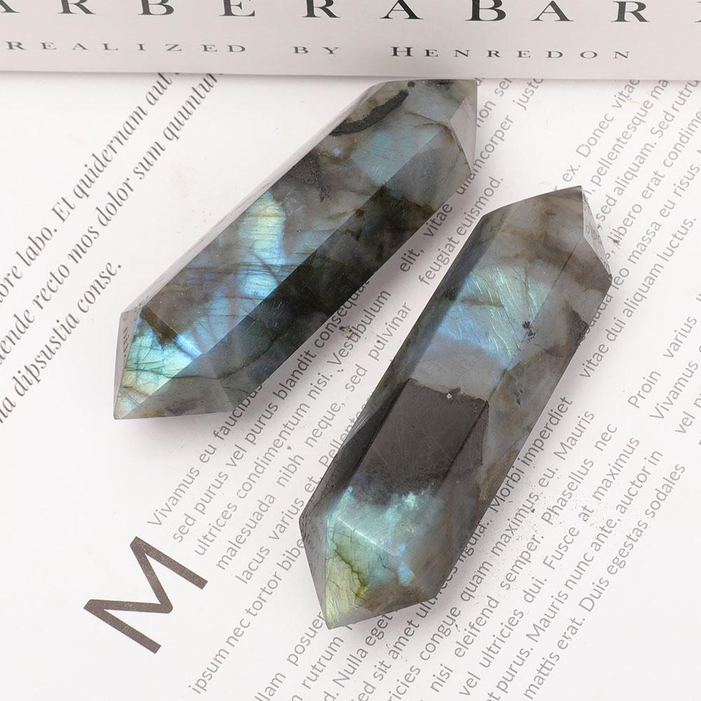 Set of 2 Labradorite Double Terminated Points Wholesale Crystals