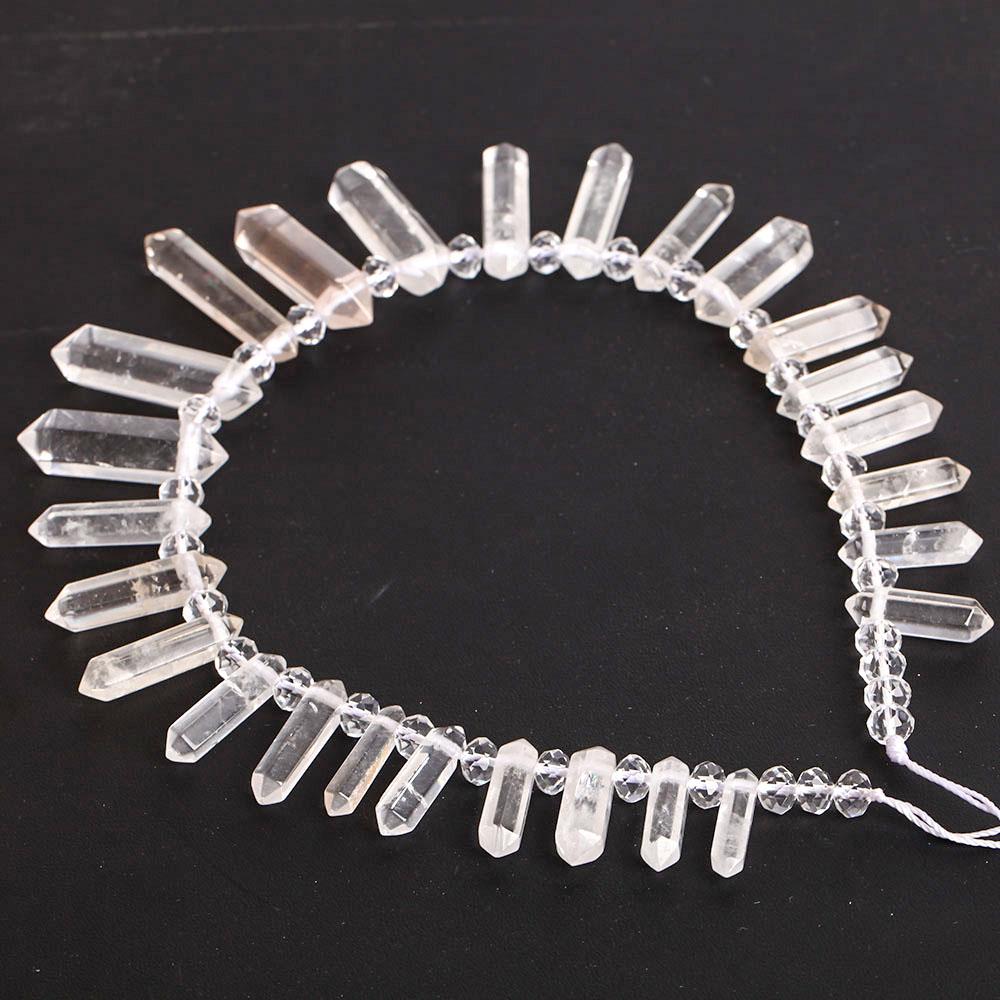 Clear Quartz Crystal Point Chain String for DIY Wholesale Crystals