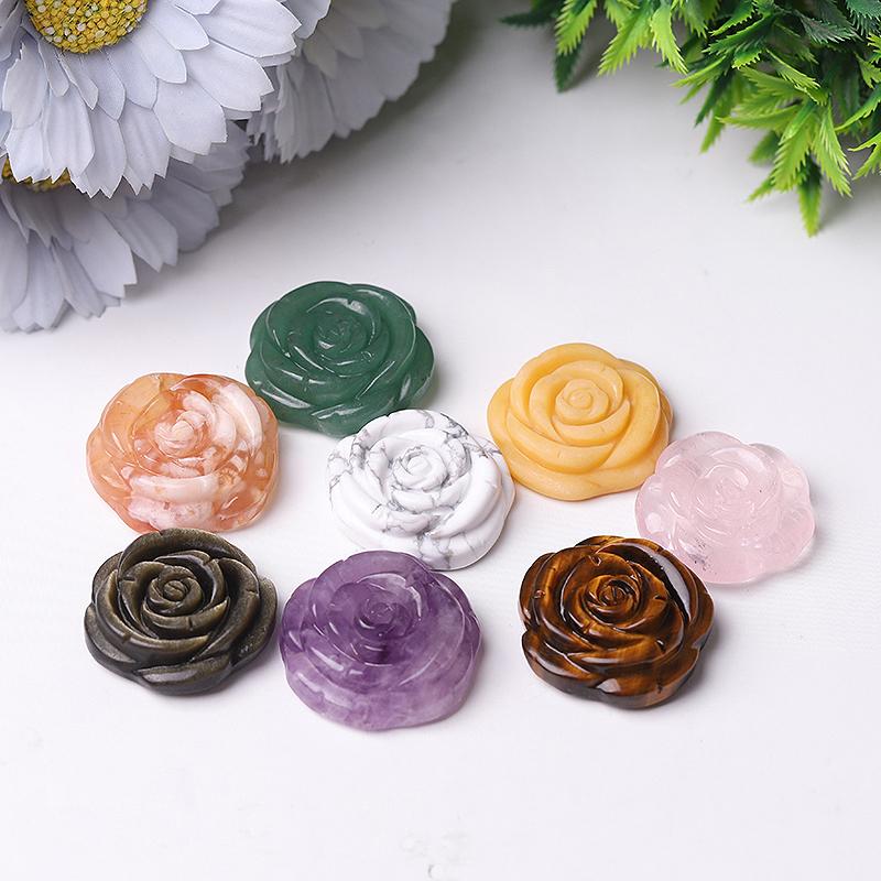 1.2" Rose Flower Crystal Carvings Wholesale Crystals