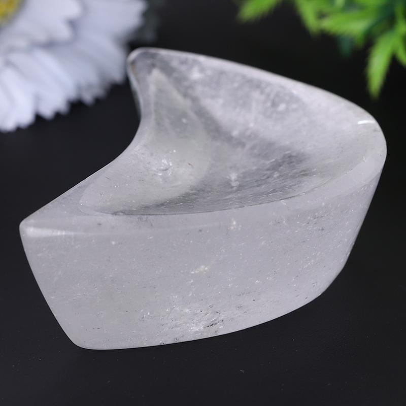 3.5" Clear Quartz Moon Shape Bowl Crystal Carvings Wholesale Crystals