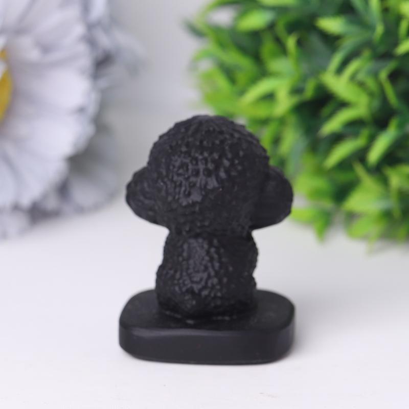 Black Obsidian Teddy Dog Crystal Carvings Wholesale Crystals