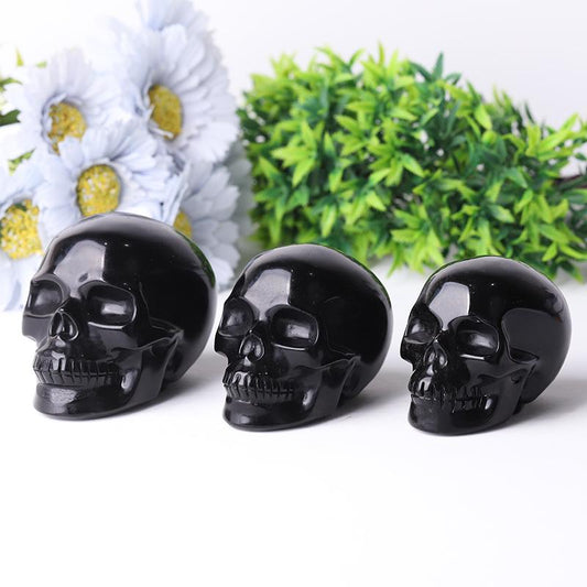 Black Obsidian Skull Crystal Carvings for Halloween Wholesale Crystals