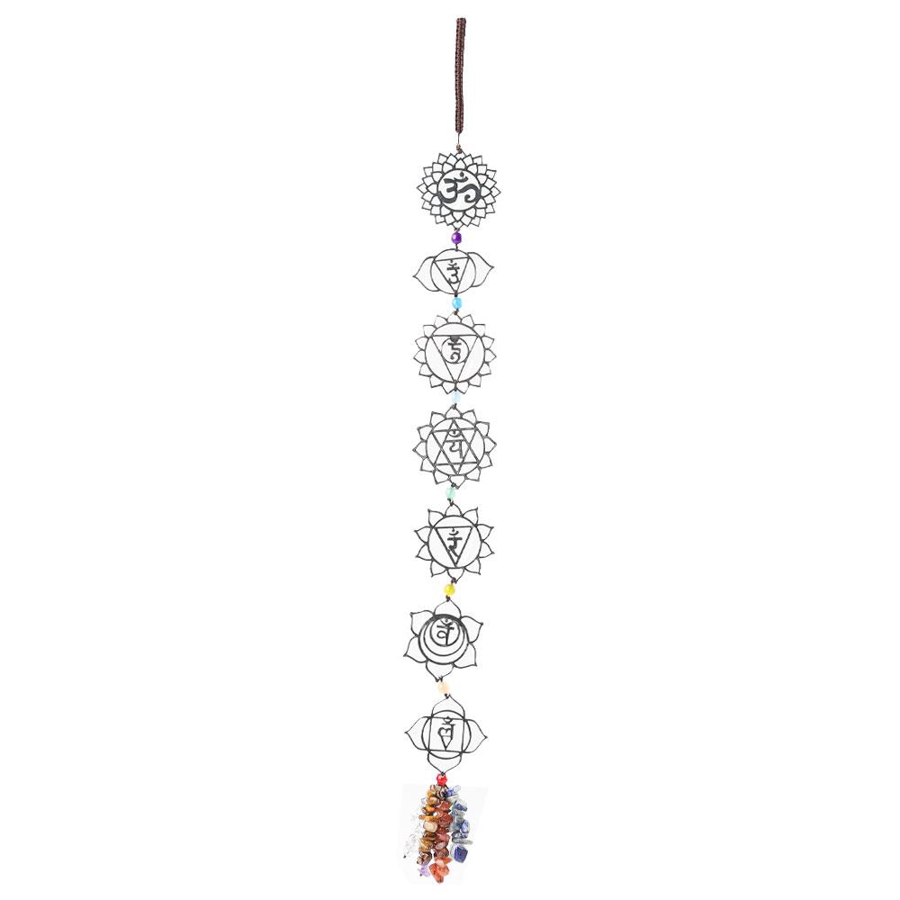 Chakra Metal Car Hanging Ornament With Crystal Tassel Wholesale Crystals