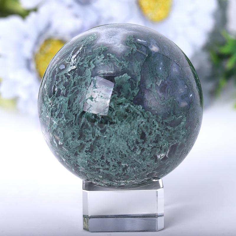 2.0"-4.5" Moss Agate Sphere Wholesale Crystals