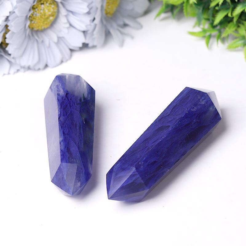 Blue Smelting Quartz Double Terminated Point Wholesale Crystals