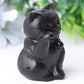 2" Black Obsidian Cute Cat Crystal Carvings for Halloween Wholesale Crystals