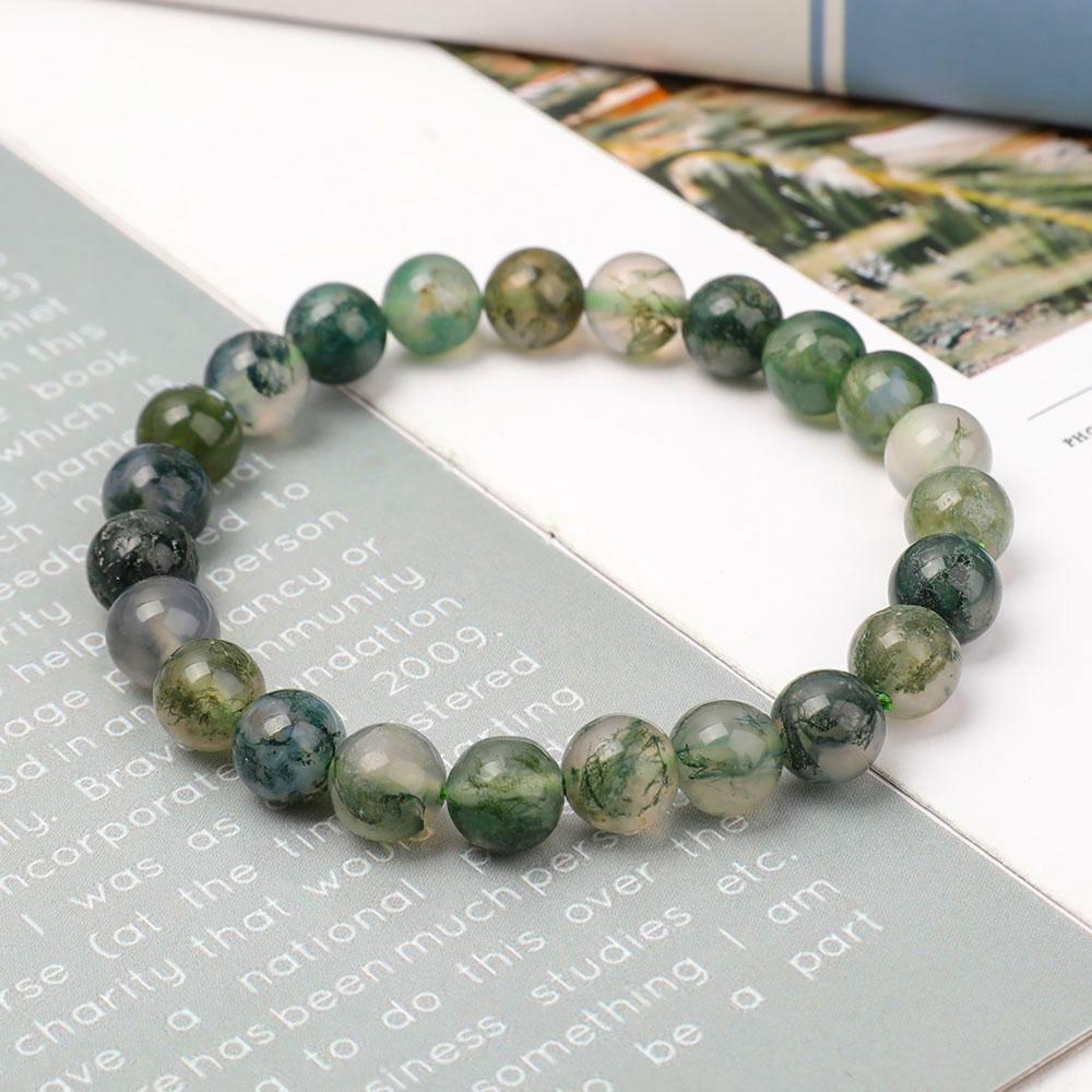 8mm Moss Agate Bracelet Wholesale Crystals