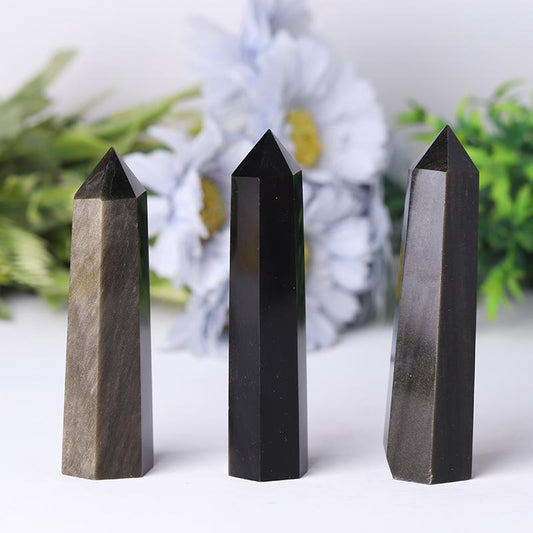 Golden Obsidian Point Healing Crystal Tower Wholesale Crystals