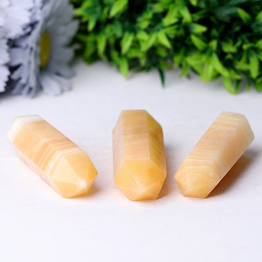 Set of 3 Honey Calcite Points Wholesale Crystals