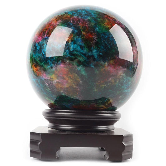 6.29”Rainbow Large Decorative Colorful Jade Sphere Wholesale Crystals
