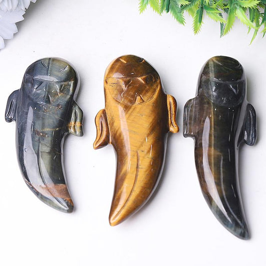 3" Tiger Eye Ghost Crystal Carvings for Halloween Wholesale Crystals