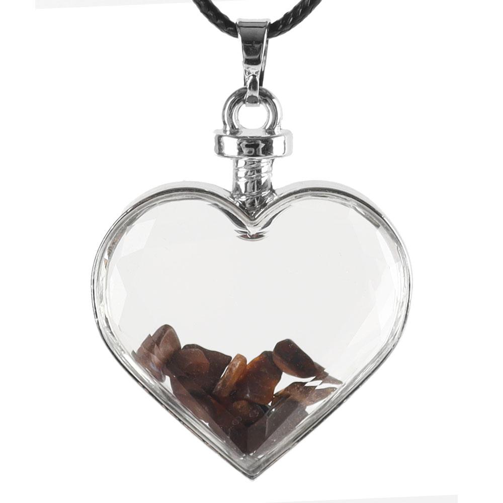 Heart Shaped Crystal Chips Infused Pendant Wholesale Crystals