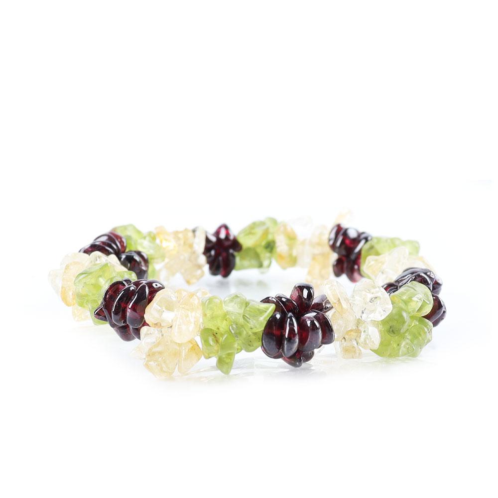 Peridot Garnet Citrine Mixed Chips Bracelet Wholesale Crystals