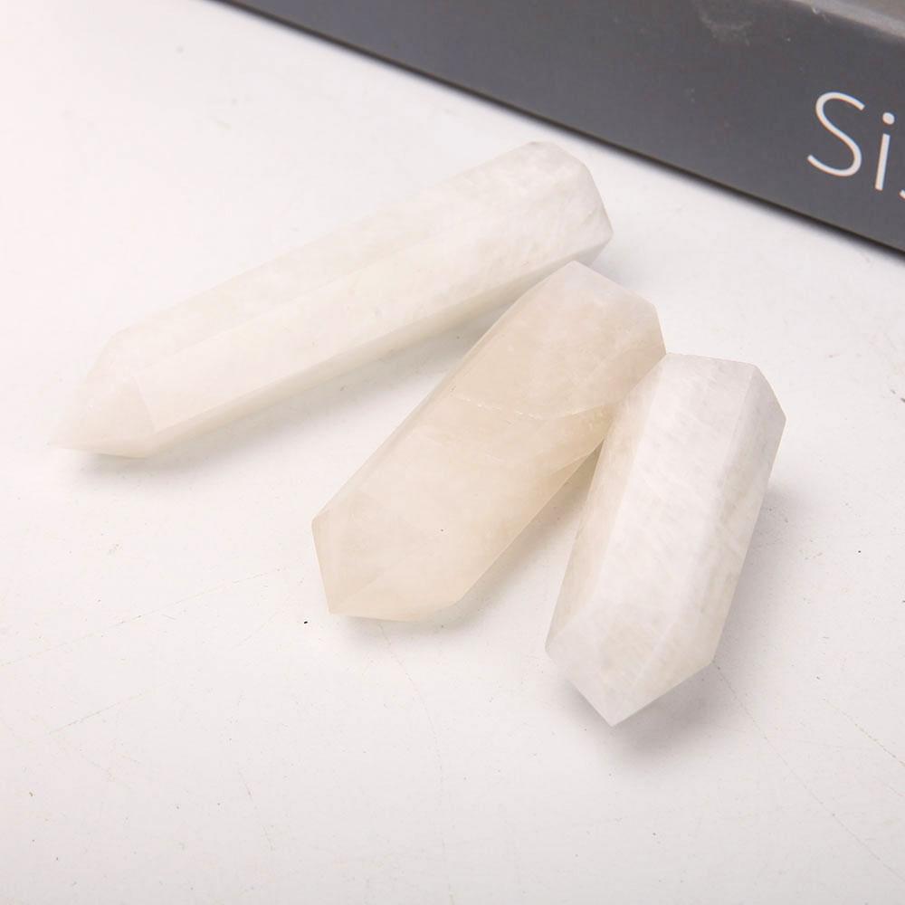 Set of 3 White Moonstone Points Wholesale Crystals