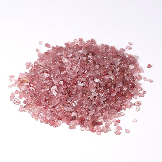 0.1kg Different Size Natural Strawberry Quartz Chips Crystal Chips for Decoration Wholesale Crystals