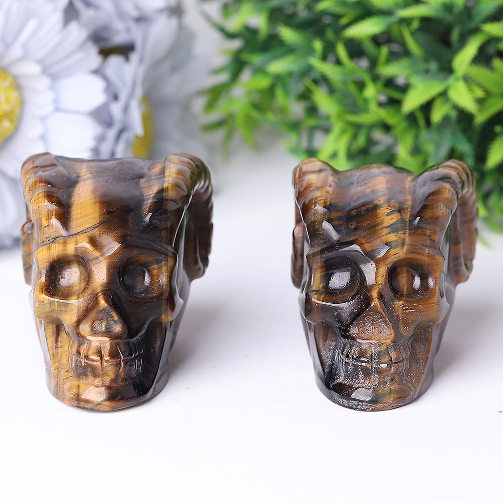 Tiger Eye Crystal Skull Carvings Wholesale Crystals