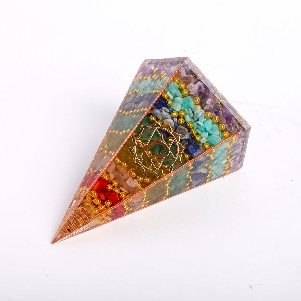 7 Chakra Crystal Chips Resin Pyramid Wholesale Crystals