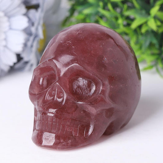 Strawberry Quartz Crystal Skull Carvings Wholesale Crystals