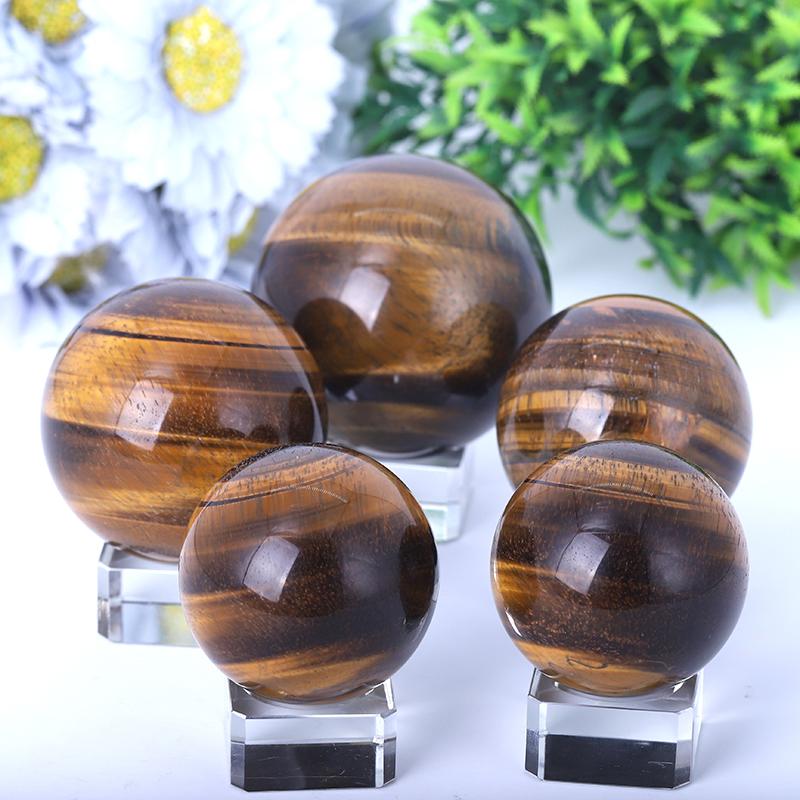 2.0"-4.0" Tiger Eye Sphere Wholesale Crystals