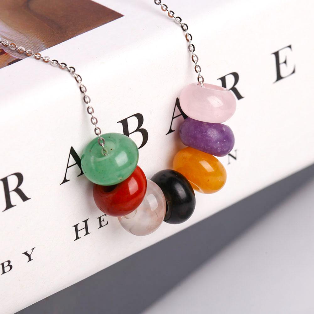 Donuts Shape Chakra Crystal Necklace Jewelry Wholesale Crystals