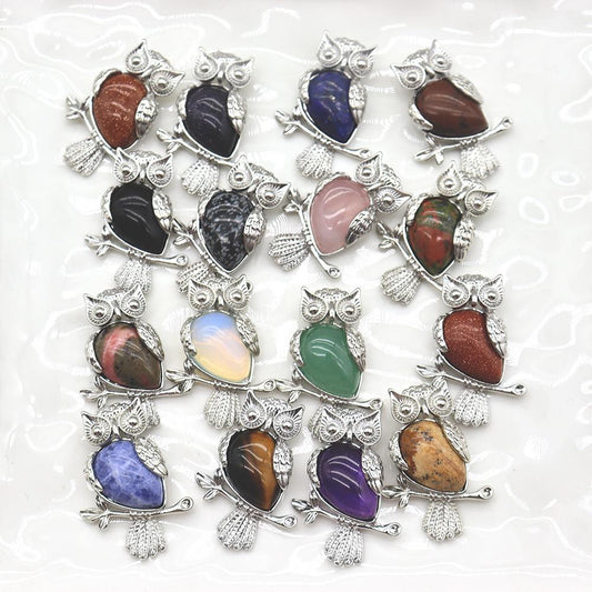 Crystal Stone Owl Pendants Wholesale Crystals