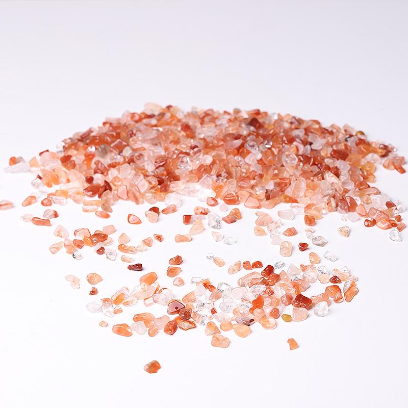 0.1kg Different Size Natural Red Quartz Chips Crystal Chips for Decoration Wholesale Crystals