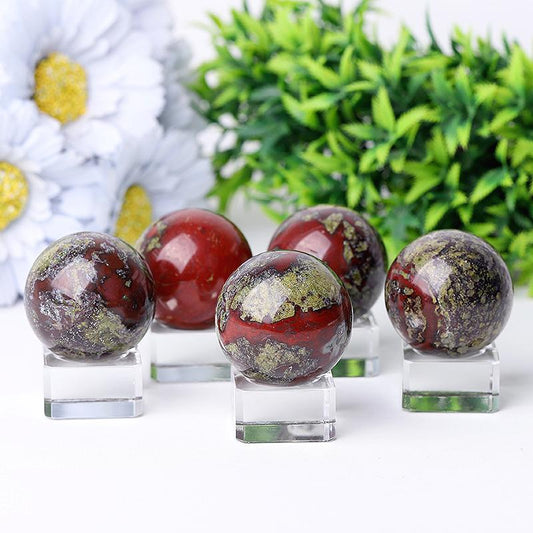 1.5" Dragon Blood Stone Crystal Sphere Wholesale Crystals