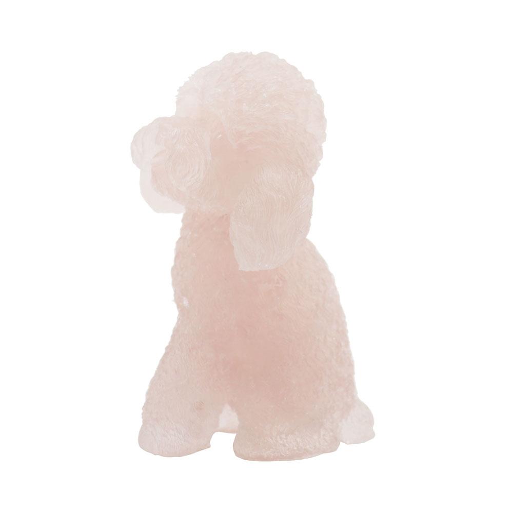 Resin Dog Figurines with Rose Quartz Gravel Toy Poodle for Kids Gifts Wholesale Crystals