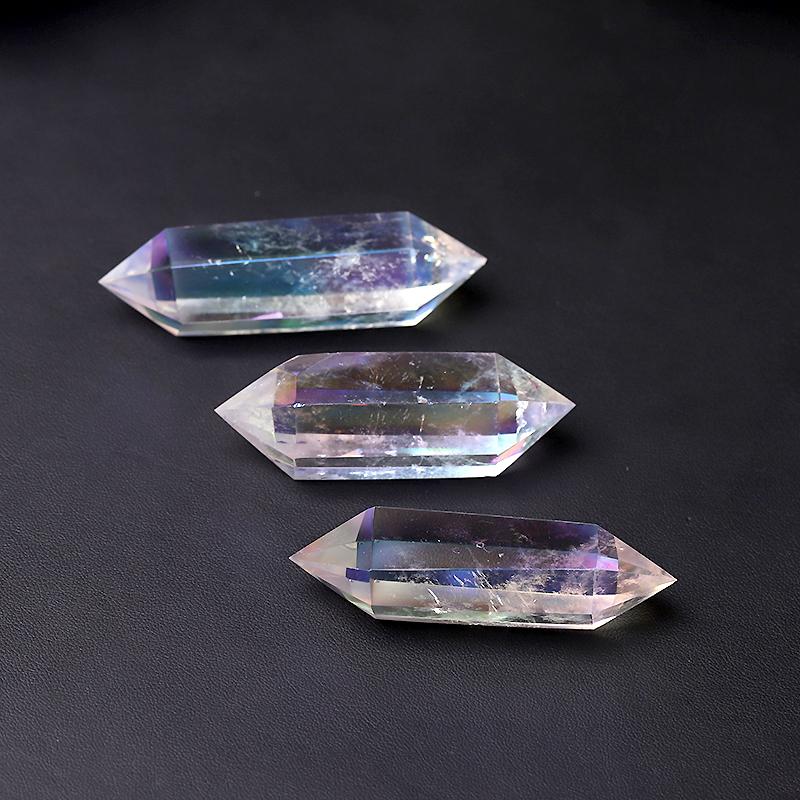 Aura Clear Quartz Double Terminated Point Wholesale Crystals