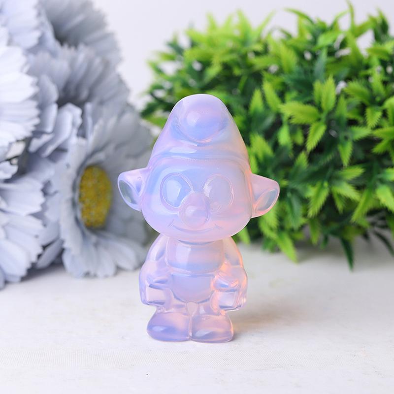 3.18" Pink Opalite Smurfs Crystal Carvings Wholesale Crystals