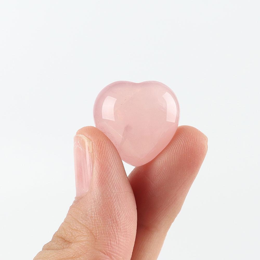 20mm Mini  Rose Quartz Heart Shape Crystal Carvings for DIY  Jewelry Wholesale Crystals