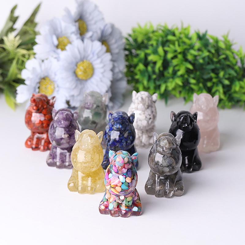 2.5"-3.0" Resin Unicorn Crystal Carvings Wholesale Crystals