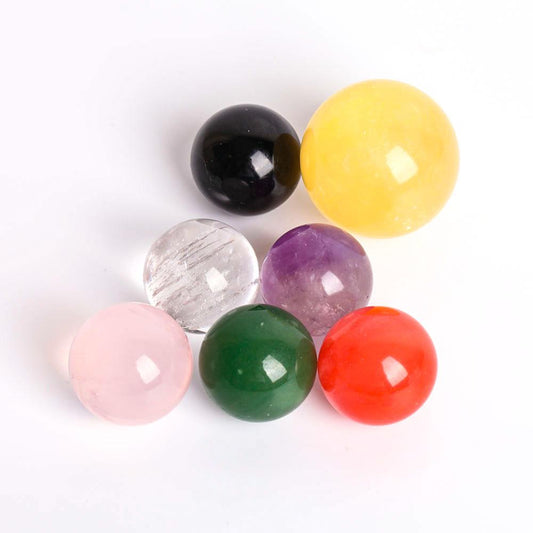 Set of 7 Chakra Crystal Sphere Wholesale Crystals