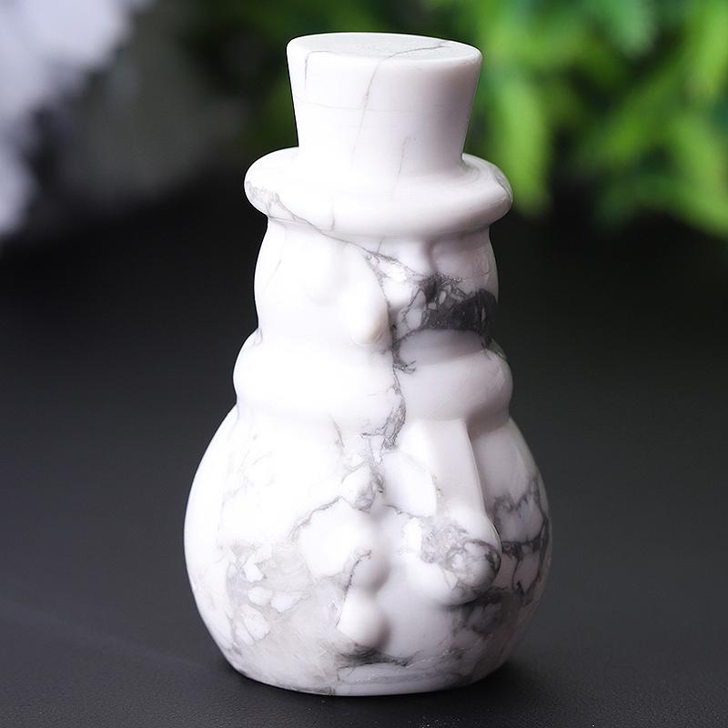 2.35" Howlite Snowman Crystal Carvings Wholesale Crystals