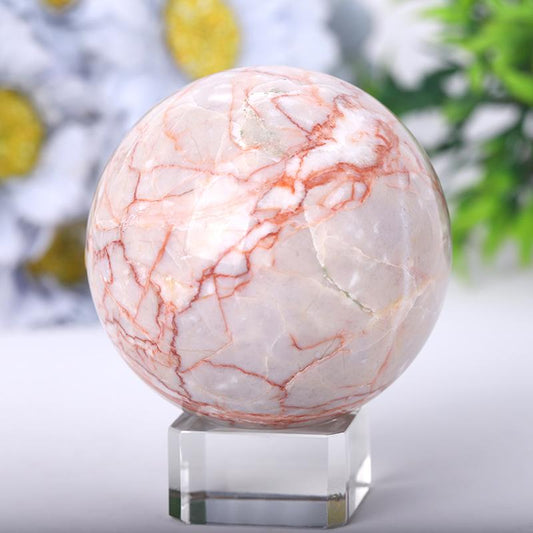 2.5"-4.5" Red Line Sphere Wholesale Crystals