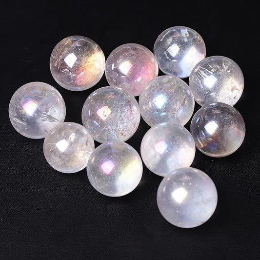 0.25kg Aura Clear Quartz Crystal Sphere Wholesale Crystals