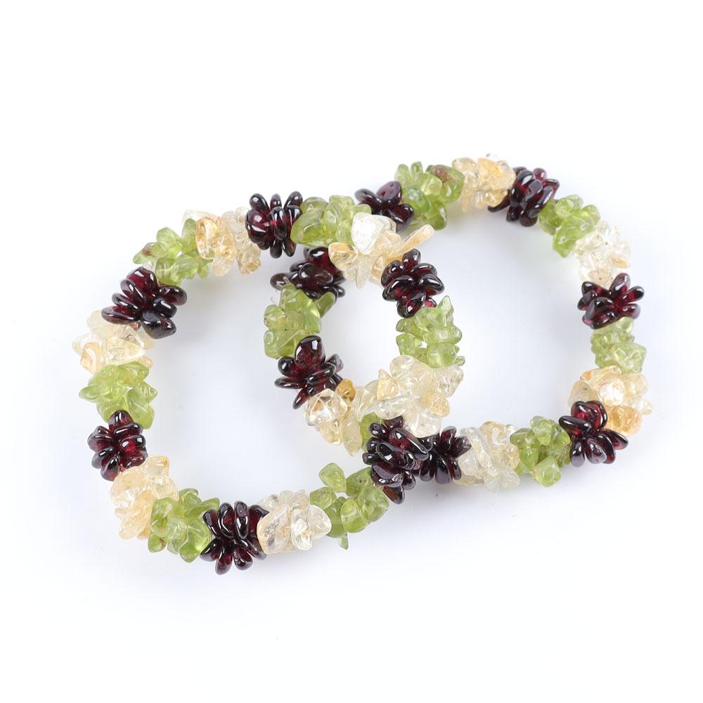 Peridot Garnet Citrine Mixed Chips Bracelet Wholesale Crystals