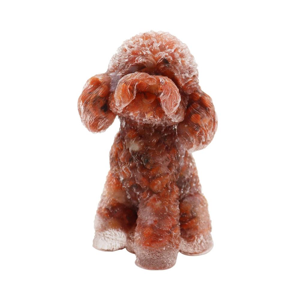 Resin Dog Figurines with Carnelian Gravel Toy Poodle for Kids Gifts Wholesale Crystals