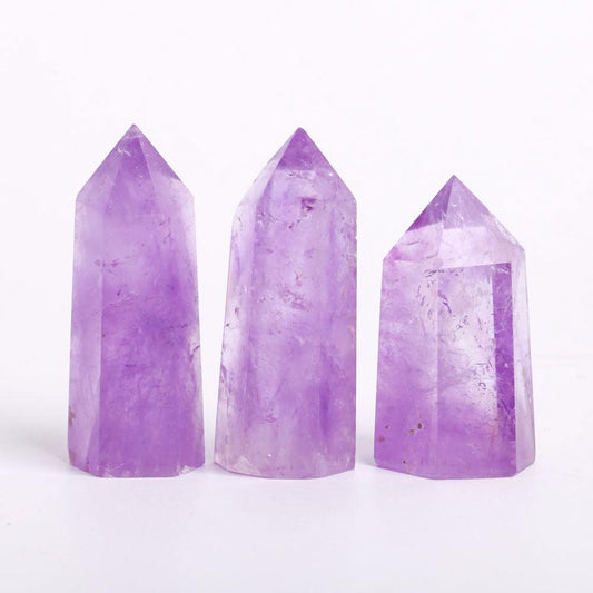 Set of 3 Amethyst Crystal Points Wholesale Crystals