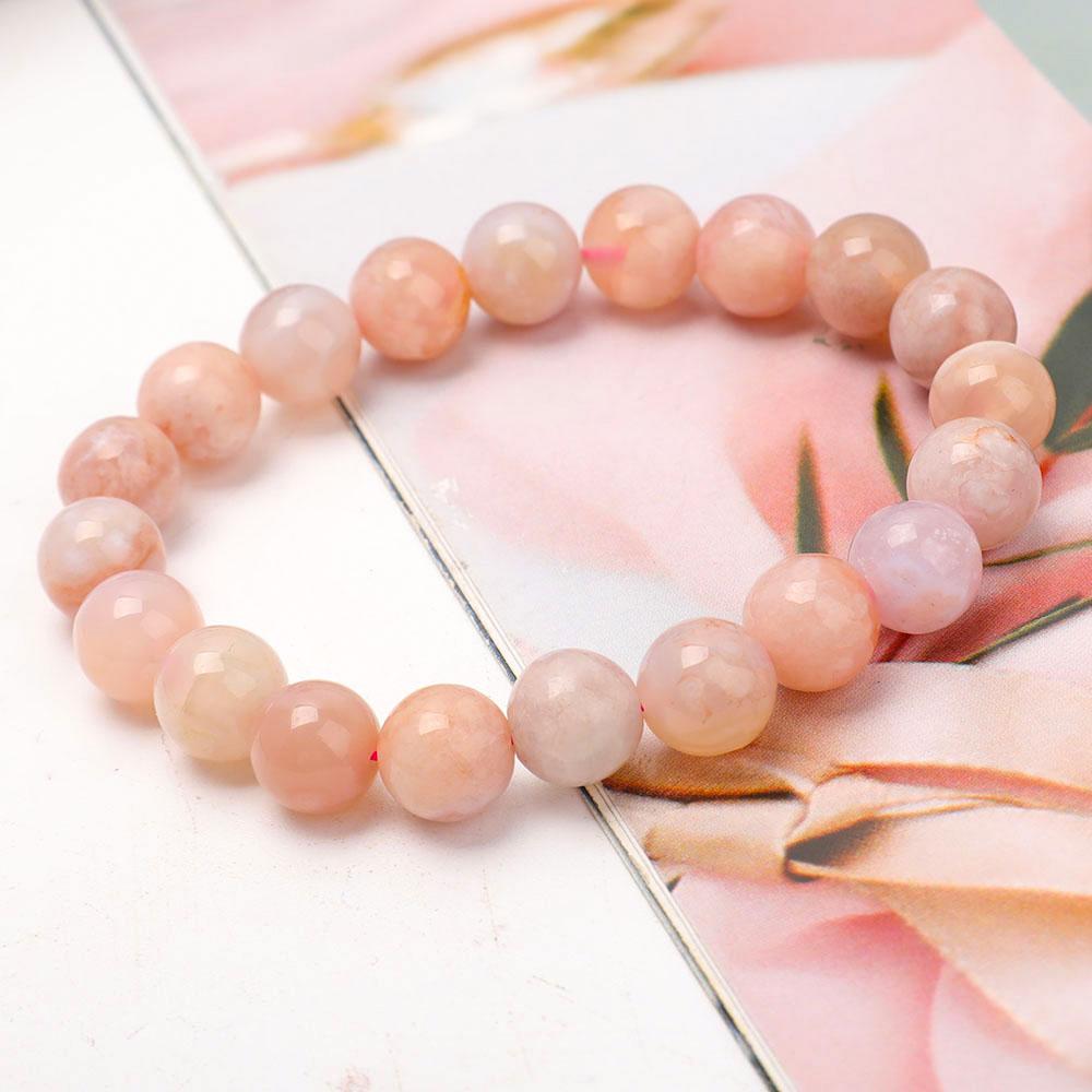 9.5mm Flower Agate Bracelet Wholesale Crystals